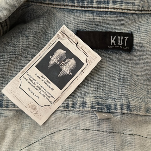 KUT From the Kloth Upcycled Denim Jacket - Pink Beautiful Trauma Tour 2018 - M - Picture 3 of 8